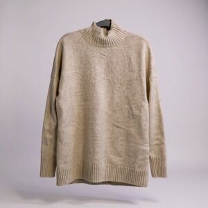 GAP Women's Oatmeal Speckled Mock Neck‎ Sweater Size XL